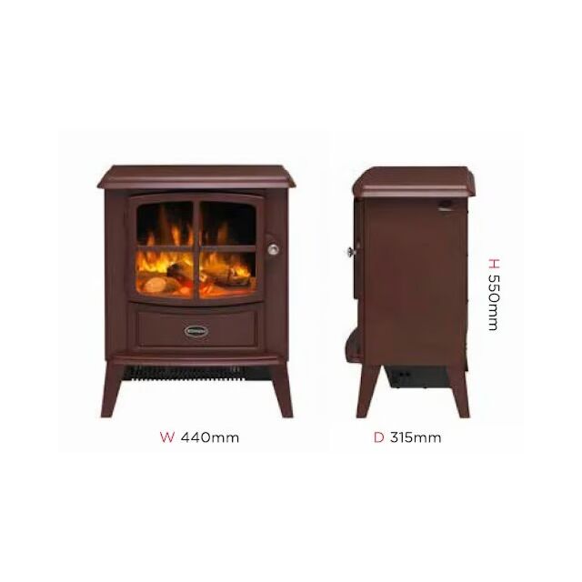 Dimplex BFD20BRG Brayford Burgundy Optiflame Electric Stove