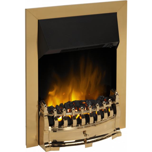 Dimplex STM20BR Stamford Brass Optiflame Inset Electric Fire - 2Kw Or 1Kw Can Be Used Independently 