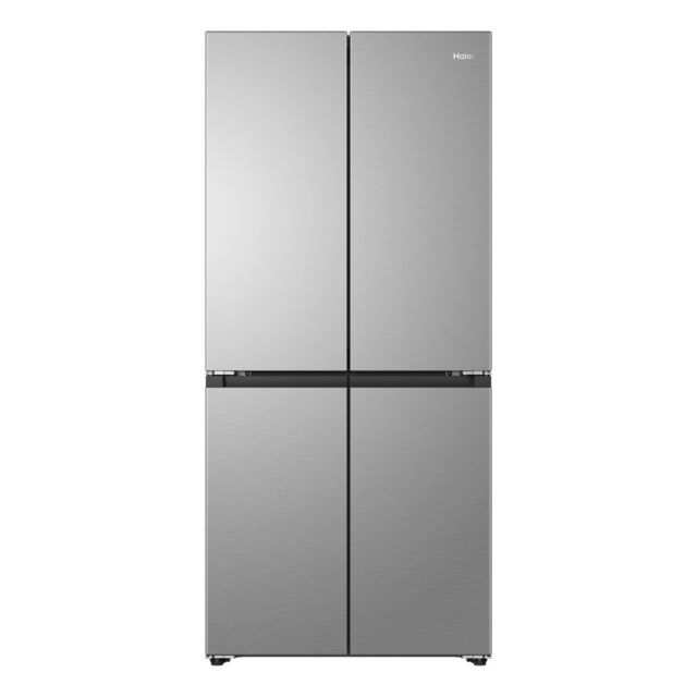 Haier HCR58S18DNMM Inox 83.3Cm Wide No Frost American Style Fridge Freezer With 60/40 Split