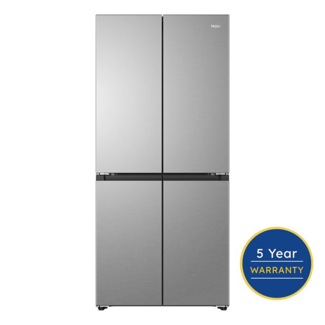 Haier HCR58S18DNMM Inox 83.3Cm Wide No Frost American Style Fridge Freezer With 60/40 Split