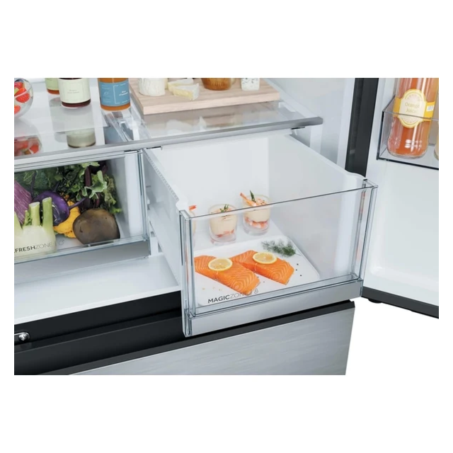Haier HFKR5718DNMM Platinum Inox 70Cm No Frost Multi Door Fridge Freezer