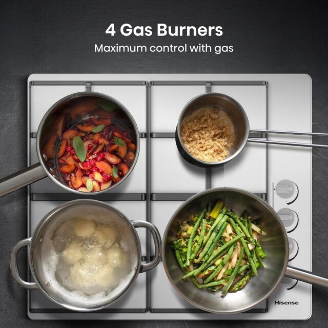 Hisense GM642XHS 60Cm Stainless Steel Gas Hob