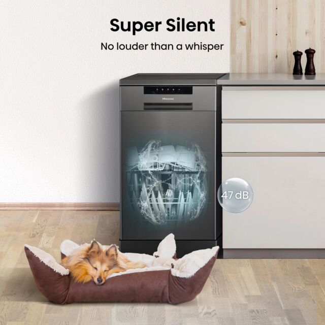 Hisense HS523E15BUK Black Slimline Dishwasher With 10 Places
