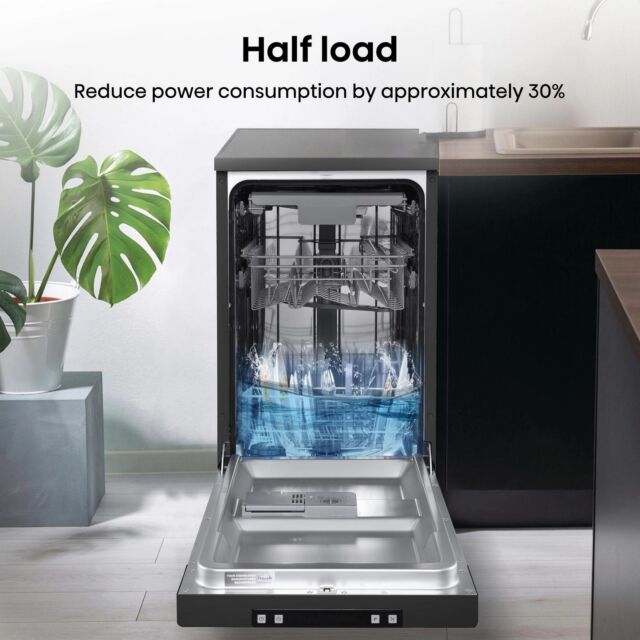 Hisense HS523E15BUK Black Slimline Dishwasher With 10 Places