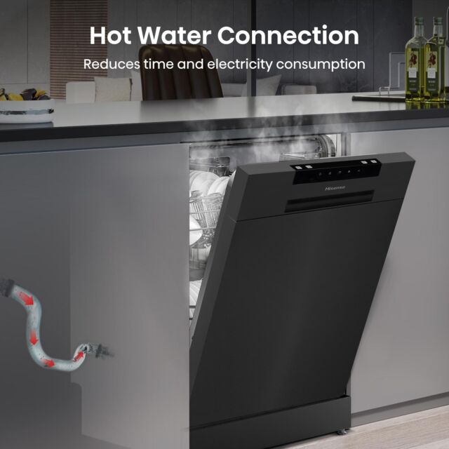 Hisense HS523E15BUK Black Slimline Dishwasher With 10 Places