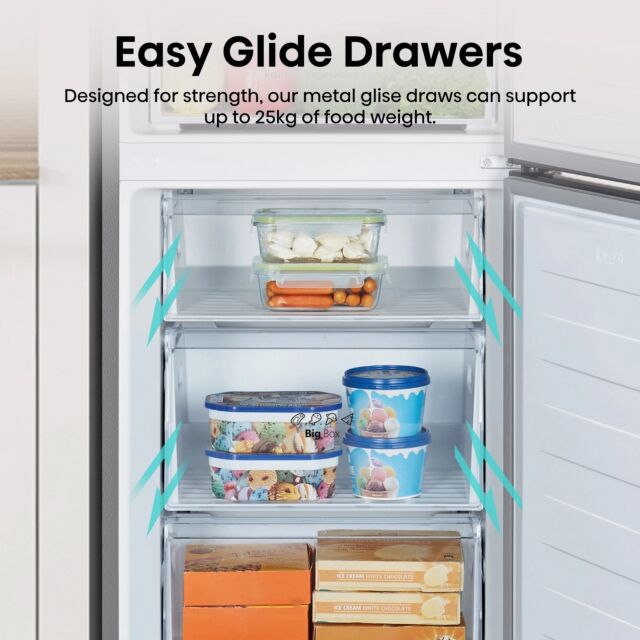 Hisense RB395N4BCE Stainless Steel 59.5 Cm Wide Total No Frost Fridge Freezer With 60/40 Split