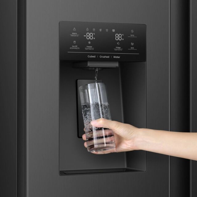Hisense RS5P528STBE Black 91Cm Wide Pure Flat Total No Frost Fridge Freezer With Non Plumbed Water A