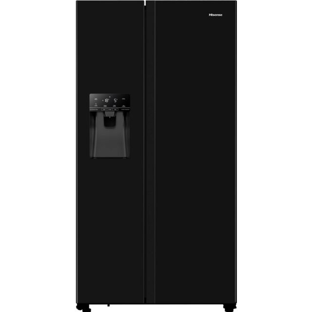 Hisense RS694N4TBE 91CM Black American Style Frost Free Fridge Freezer with Non Plumbed Water and Ice Dispenser