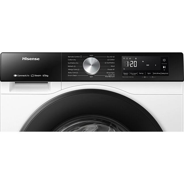 Hisense WD3S8043BW3 White 8Kg Wash/ 5 Kg Dry Washer Dryer With Wifi Control