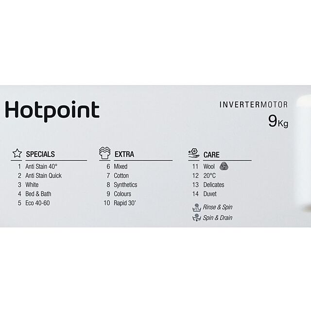 Hotpoint BIWMHG91485 Built In 9Kg/ 1400 Rpm Washing Machine