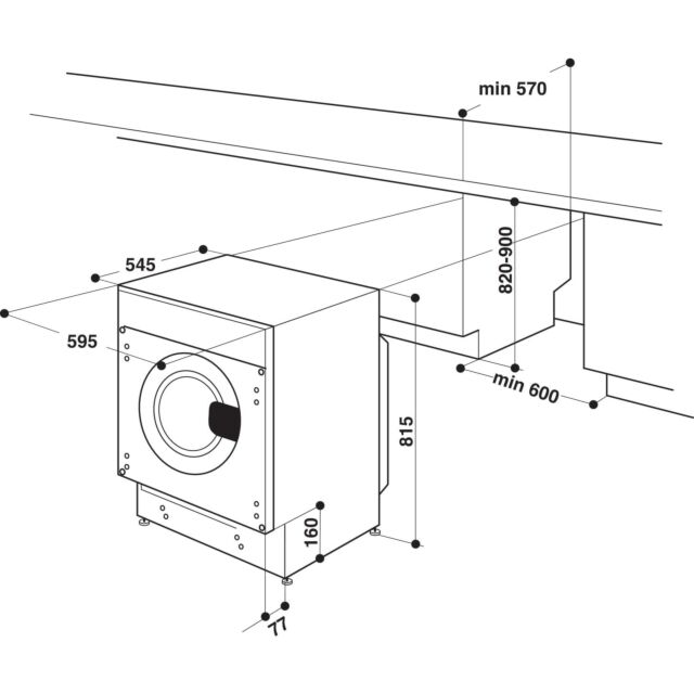Hotpoint BIWMHG91485 Built In 9Kg/ 1400 Rpm Washing Machine