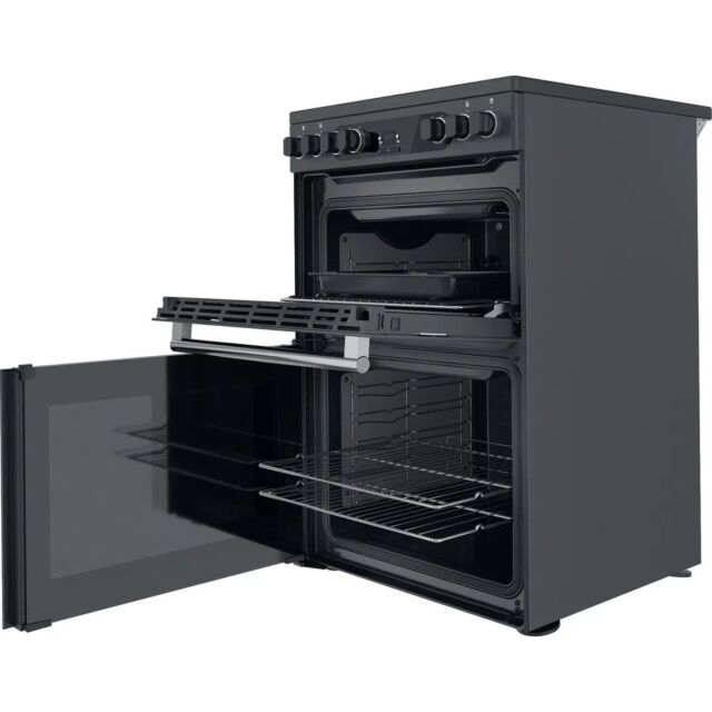 Hotpoint CD67V9H2CA Dark Grey 60Cm Electric Double Oven Cooker