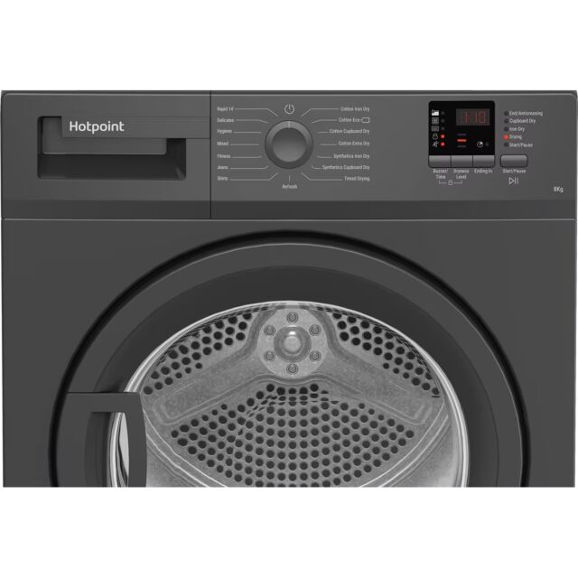 Hotpoint CHDC82GGGDUK Graphite 8Kg Condenser Tumble Dryer With Sensor Dry