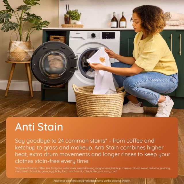 Hotpoint H101BANTISTAINUK Black 10Kg/ 1400 Rpm Anti Stain Washing Machine