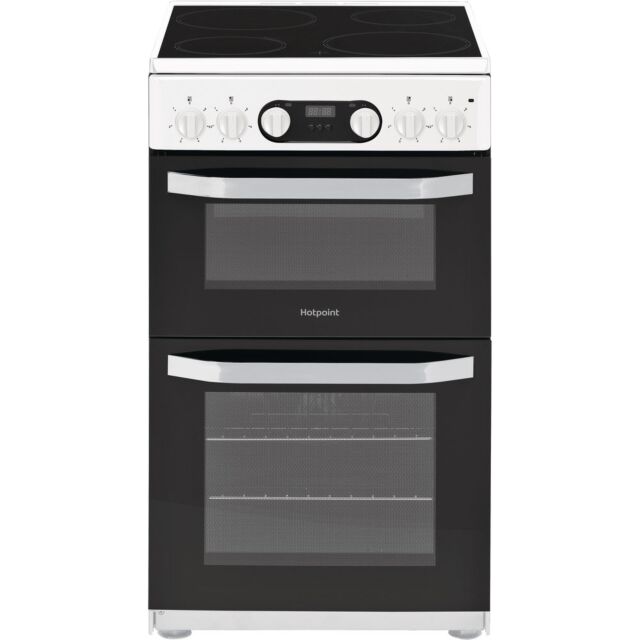 Hotpoint HD5V93CCW Double Oven Electric Cooker In White 50Cm