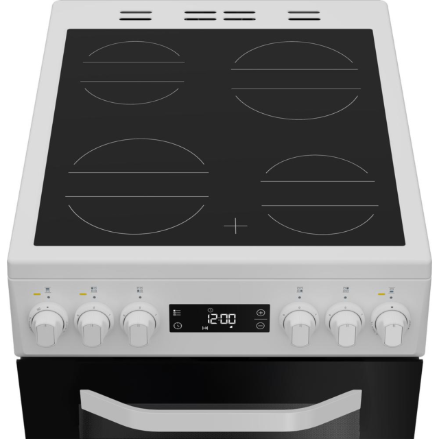 Hotpoint HDE5VDCW White 50Cm Double Oven Electric Cooker With Ceramic Hob