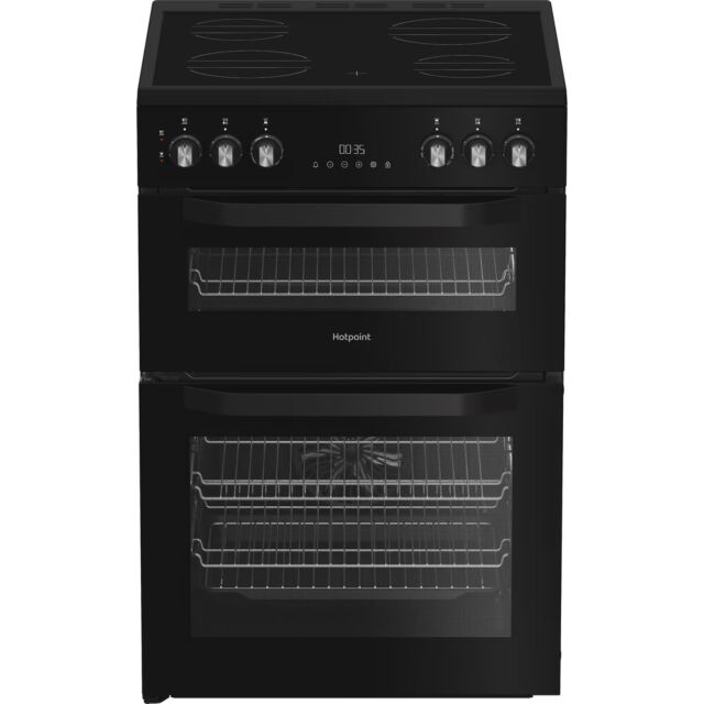 Hotpoint HDE6VDB1 Black 60Cm Electric Double Oven Cooker