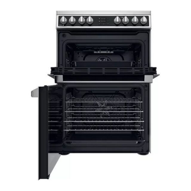 Hotpoint HDM67V8D2CX Inox 60Cm Wide Double Fan Oven Electric Cooker