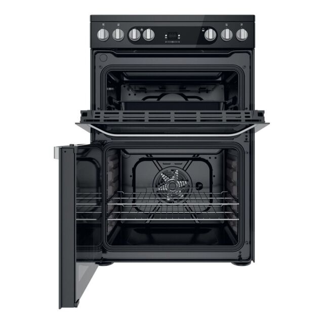 Hotpoint HDM67V9HCB Black 60Cm Double Oven Electric Cooker