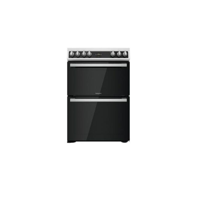Hotpoint HDT67V9H2CW White 60Cm Double Oven Electric Cooker With Ceramic Hob