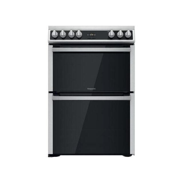 Hotpoint HDT67V9H2CX Stainless Steel 60Cm Double Oven Electric Cooker With Ceramic Hob