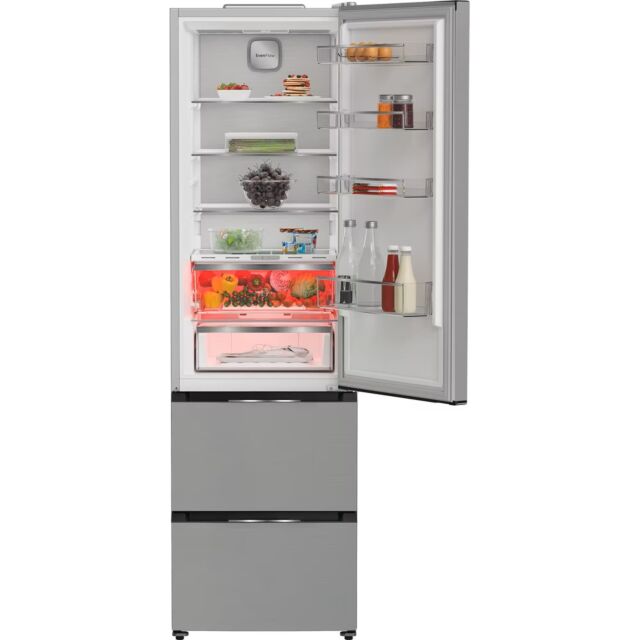 Hotpoint HPKF5351XP4UK Inox 59.5Cm Wide No Frost Fridge Freezer With Drawers