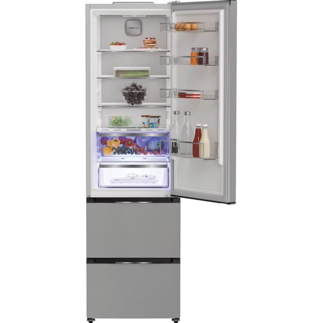 Hotpoint HPKF5351XP4UK Inox 59.5Cm Wide No Frost Fridge Freezer With Drawers