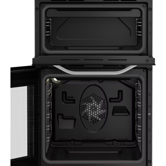 Hotpoint HTE5VCW White 50Cm Twin Cavity Electric Cooker With Ceramic Hob