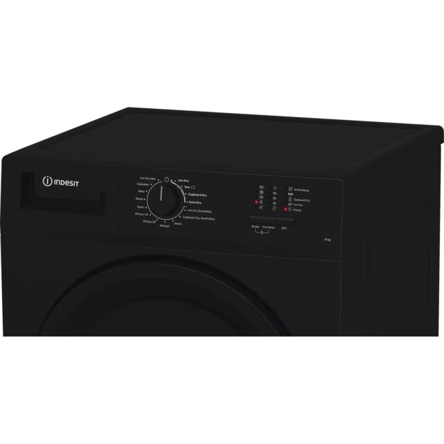 Indesit CYDC82BBGLUK Black 8Kg Condenser Tumble Dryer With Sensor Dry