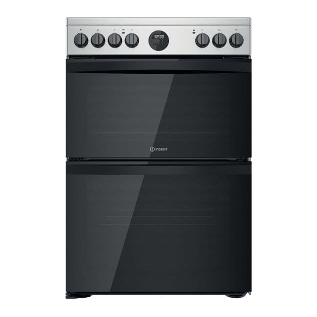 Indesit ID67V9HCX Inox 60Cm Double Oven Electric Cooker