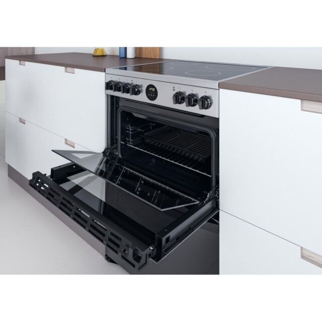 Indesit ID67V9HCX Inox 60Cm Double Oven Electric Cooker
