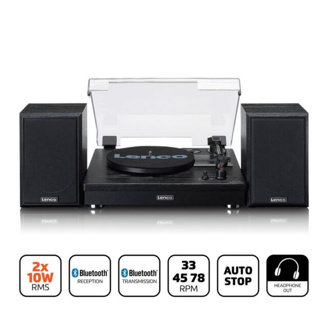Lenco A004814 Black Ls-101 Turntable & Hifi Speakers