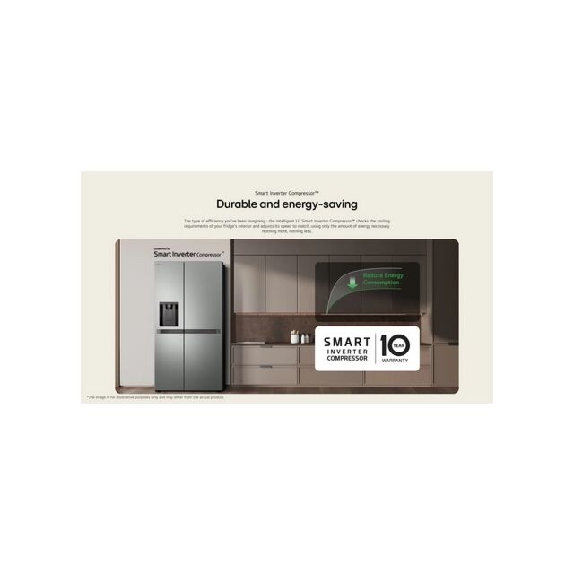 LG GSLC40PYPE Silver 91.3Cm American Style No Frost Fridge Freezer With Plumbed Water &Ice Dispenser