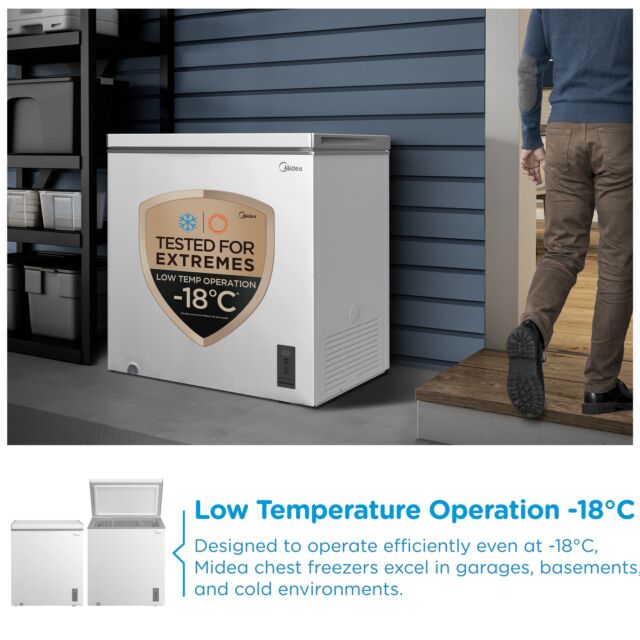 Midea MDRC284FZE01 White 77Cm Wide Chest Freezer - 198L