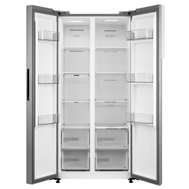 Midea MDRS619FIE46 Stainless Steel Side By Side Frost Free Fridge Freezer