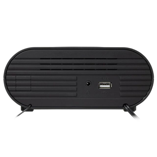 Roberts Radio ORTUSCHARGEBK Black Ortus Charge FM Radio With Alarm Clock And Wireless Charger