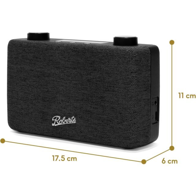 Roberts Radio PLAYFMBLK Black Play FM Compact Portable Radio