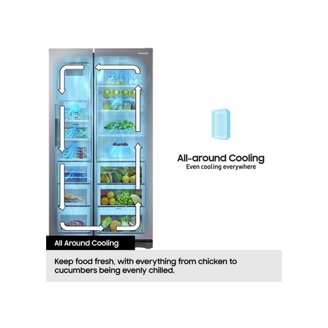 Samsung RS70F64KEFEU Black 91Cm Wide Side By Side Fridge Freezer With Plumbed Water & Ice Dispenser