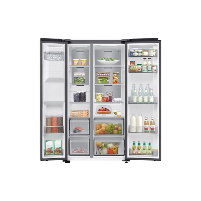 Samsung RS70F64KETEU Silver 91Cm Wide Side By Side Fridge Freezer With Plumbed Water Dispenser
