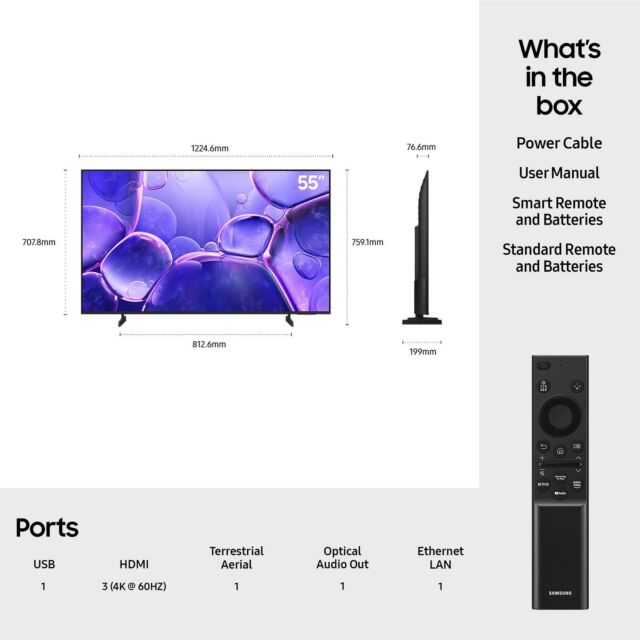 Samsung UE55U8020FKXXU 55inch 4K Crystal Uhd Smart Television