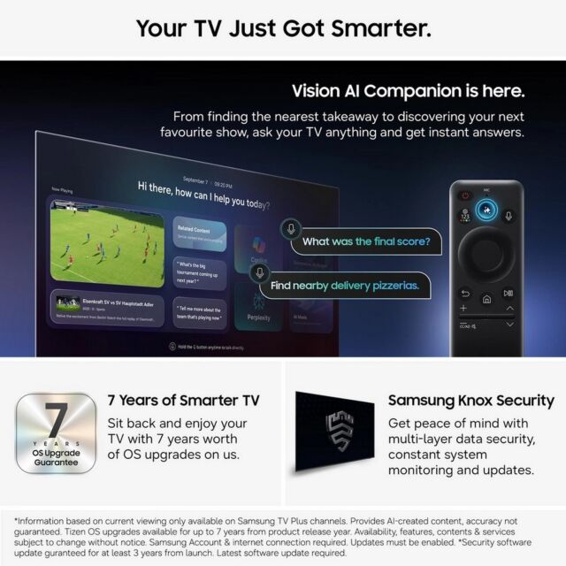 Samsung UE65U8020HKXXU 65inch 4K Crystal Uhd Vision Ai Smart Television