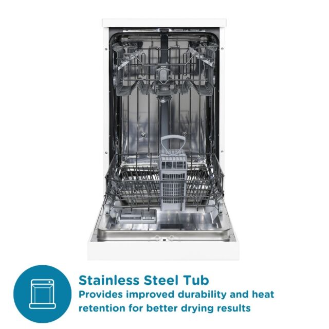 Sensis DWF0110SLEW White Slimline 44.8Cm Dishwasher With 10 Places