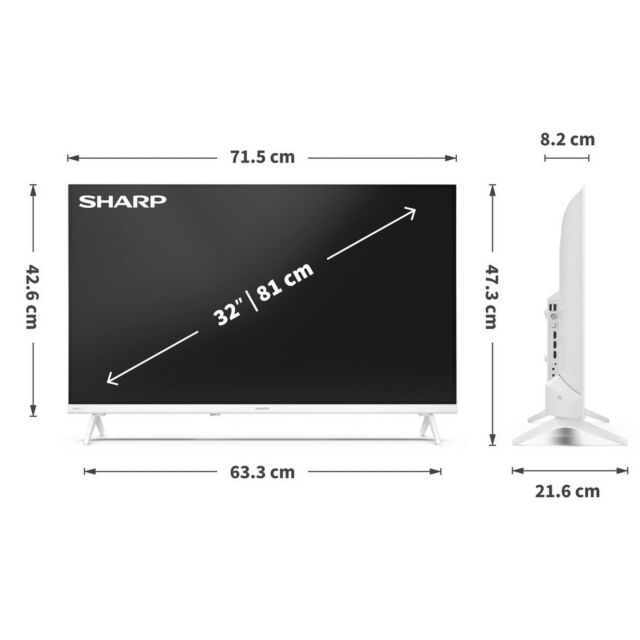 Sharp 1T-C32HE2245KW White 32inch HD Ready TiVo Smart Television