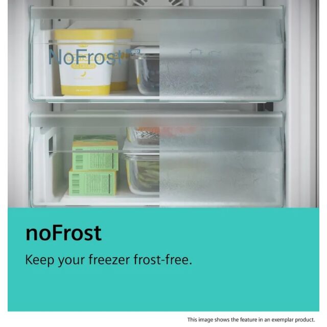 Siemens KI86NVFE0G Iq300 Built In FROST FREE Fridge Freezer 60/40 SPLIT With Flat Hinge