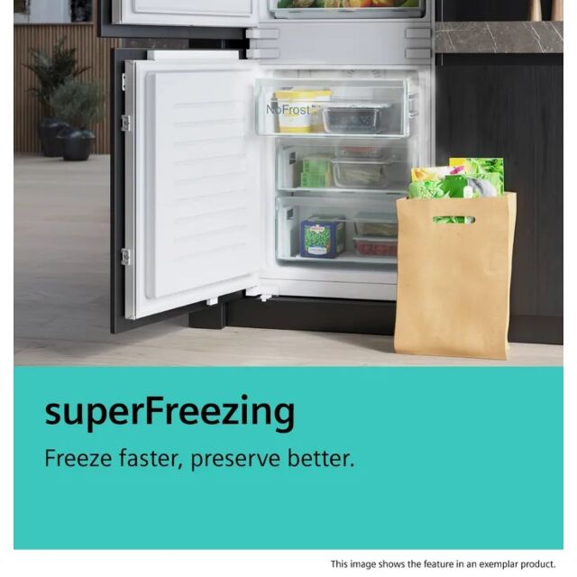 Siemens KI86NVFE0G Iq300 Built In FROST FREE Fridge Freezer 60/40 SPLIT With Flat Hinge