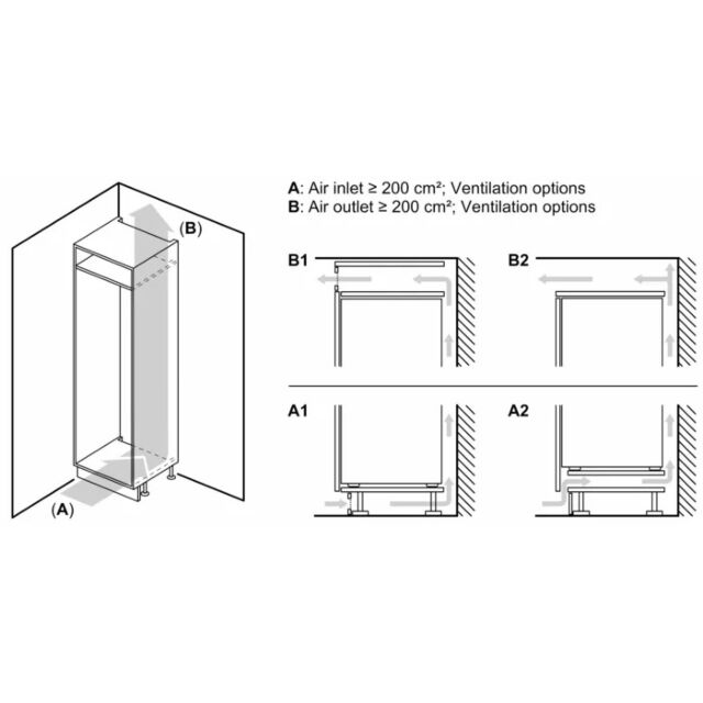 Siemens KI86NVFE0G Iq300 Built In FROST FREE Fridge Freezer 60/40 SPLIT With Flat Hinge