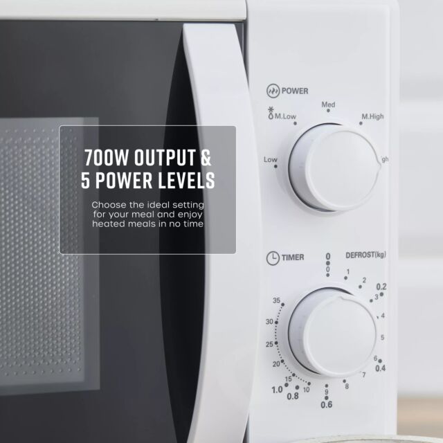 Swan SM4420WHT White 20L/700W Manual Microwave