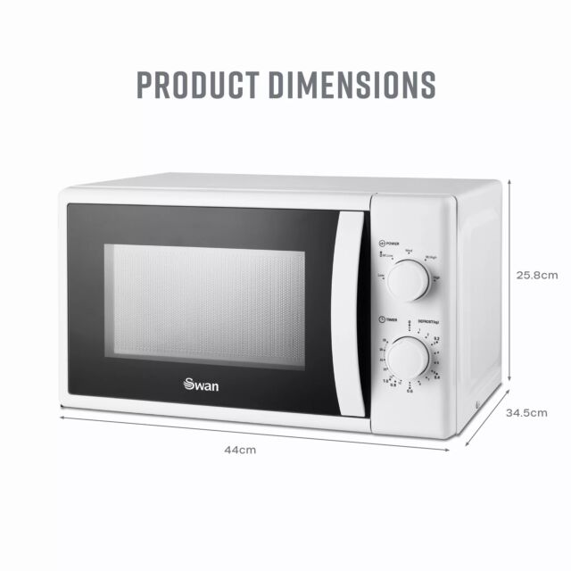 Swan SM4420WHT White 20L/700W Manual Microwave
