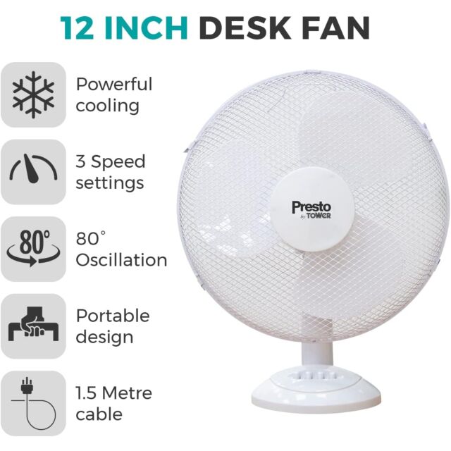 Tower Presto 12 Inch Desk Fan