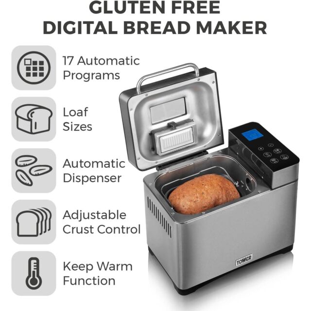 Tower T11002 Digital Bread Maker With Nut Dispenser